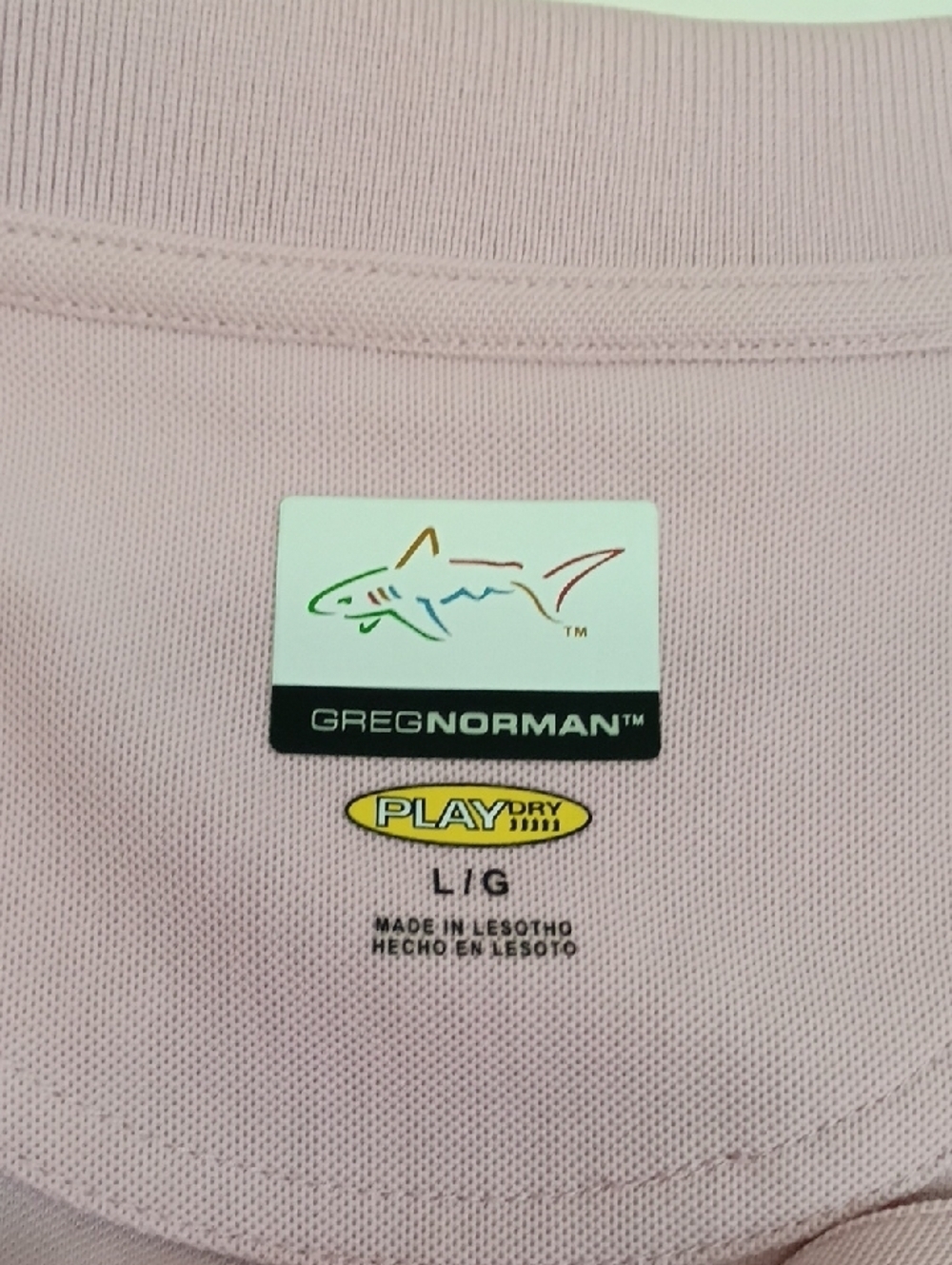 Greg Norman Light Pink Polo Shirt Short Sleeve Size Large - Picture 6 of 11